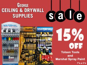George Ceiling and Drywall Supplies May Sale