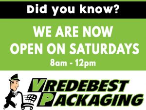 Vredebest Packaging Now Open on Saturdays