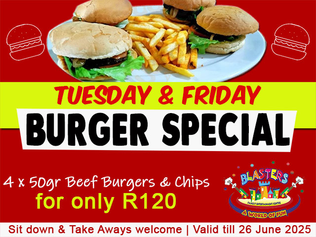 Tuesday & Friday Burger Special Mossel Bay
