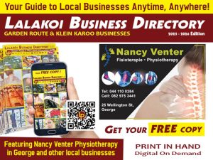Nancy Venter Physiotherapy Feature in the Lalakoi Directory